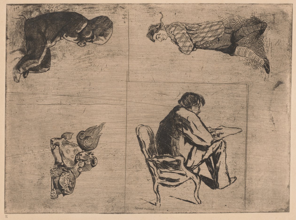 Edmond dessinant (Edmond Drawing, Stenterello och andra skisser) av Jules de Goncourt