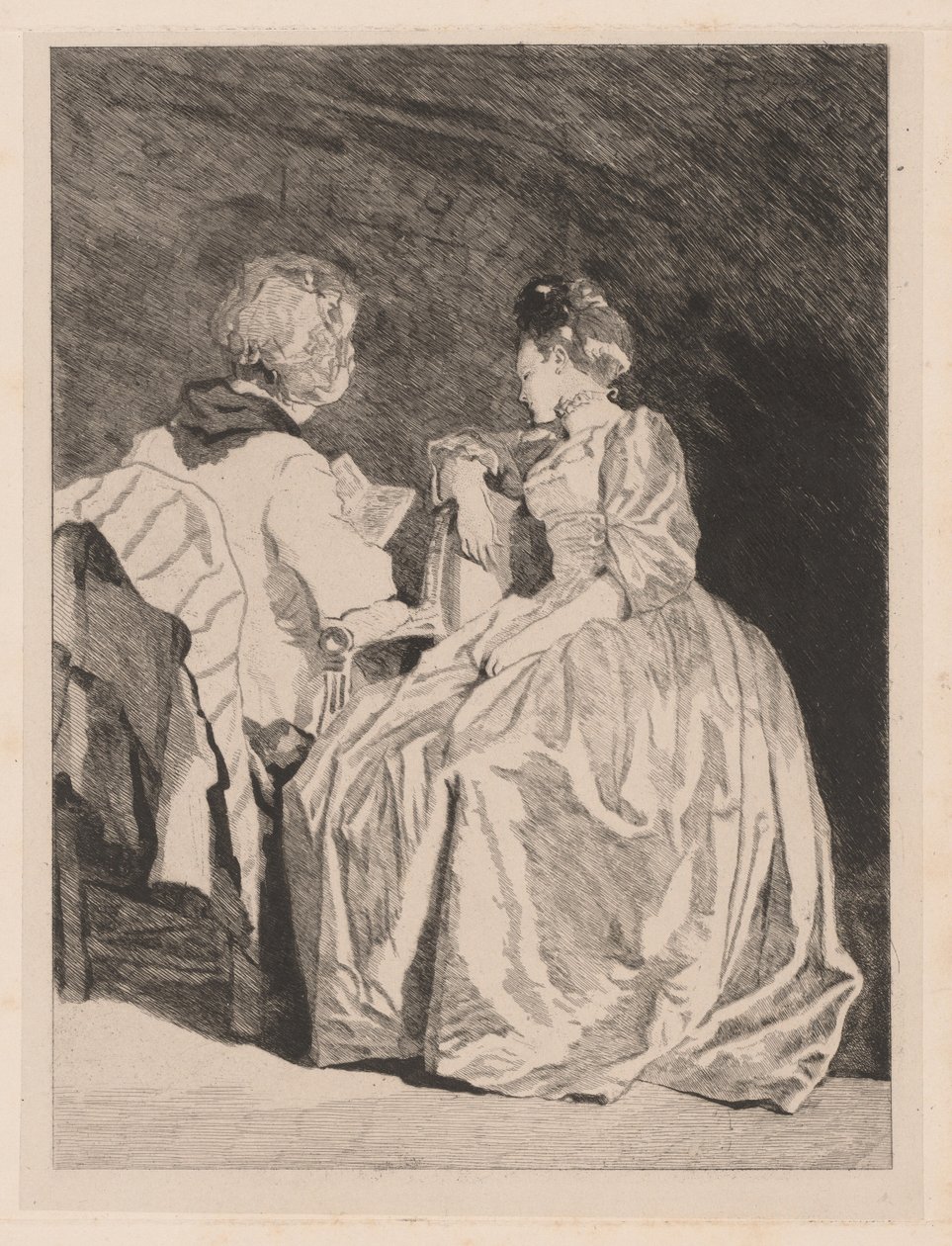 La Lecture (The Reading) av Jules de Goncourt, after Jean Honoré Fragonard