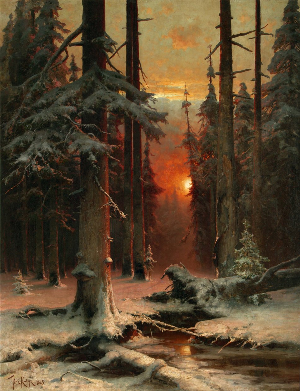 Snö i skogen, 1885 av Juli Julievich Klever