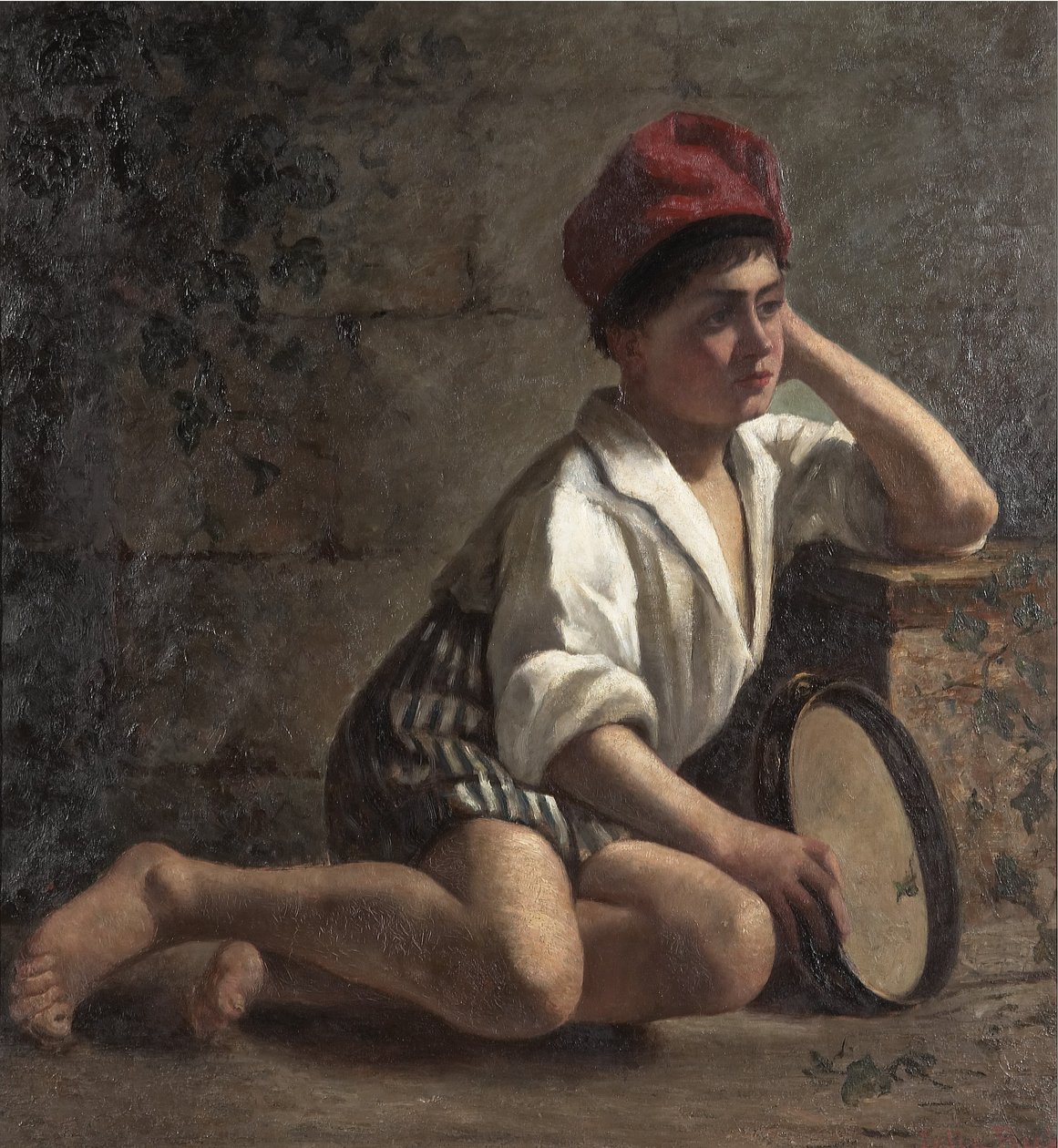 Boy with tamburin av Julia Beck