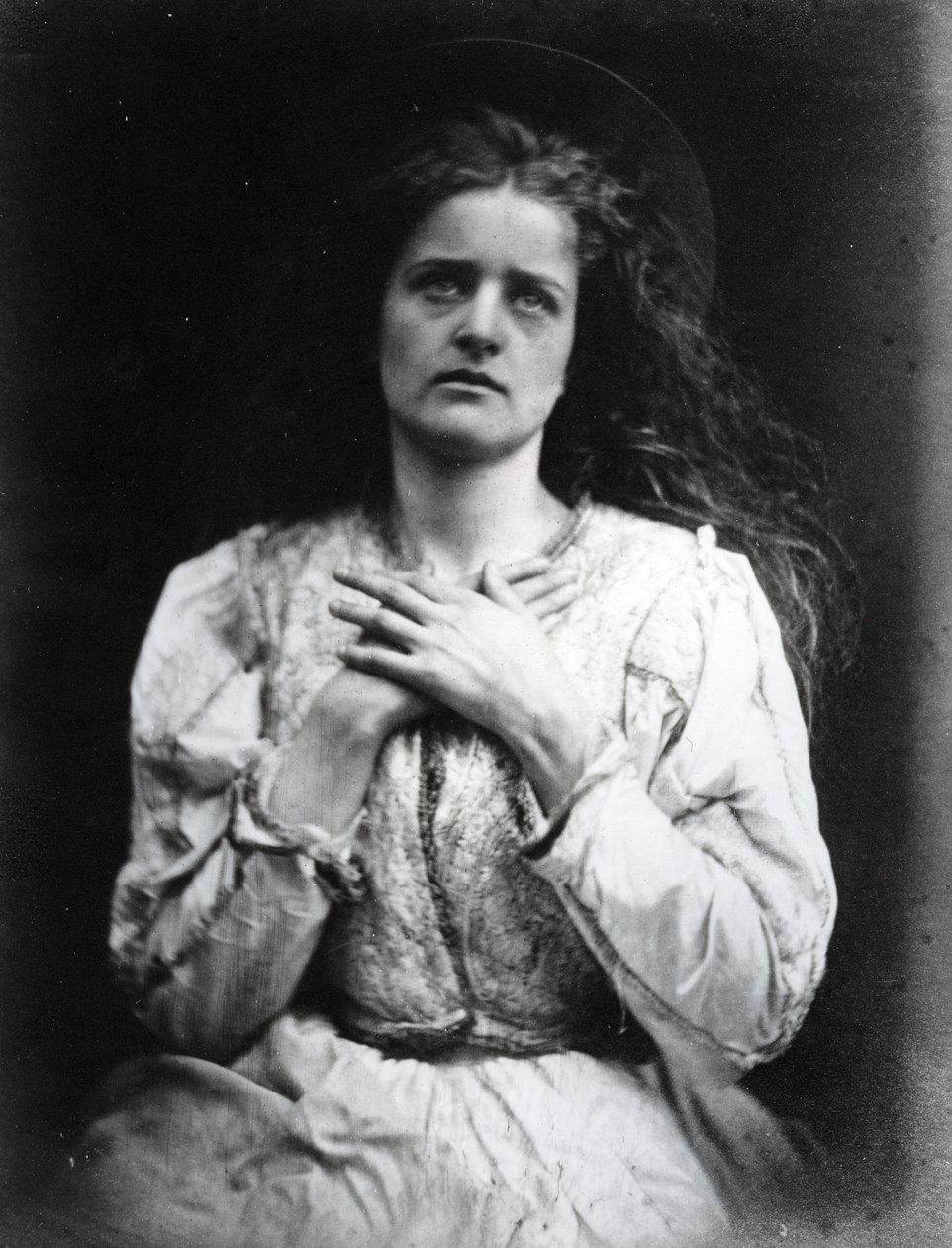 Så nu tror jag att min tid är nära, illustration till "The May Queen" av Alfred Lord Tennyson, 1875 (albuminutskrift) av Julia Margaret Cameron