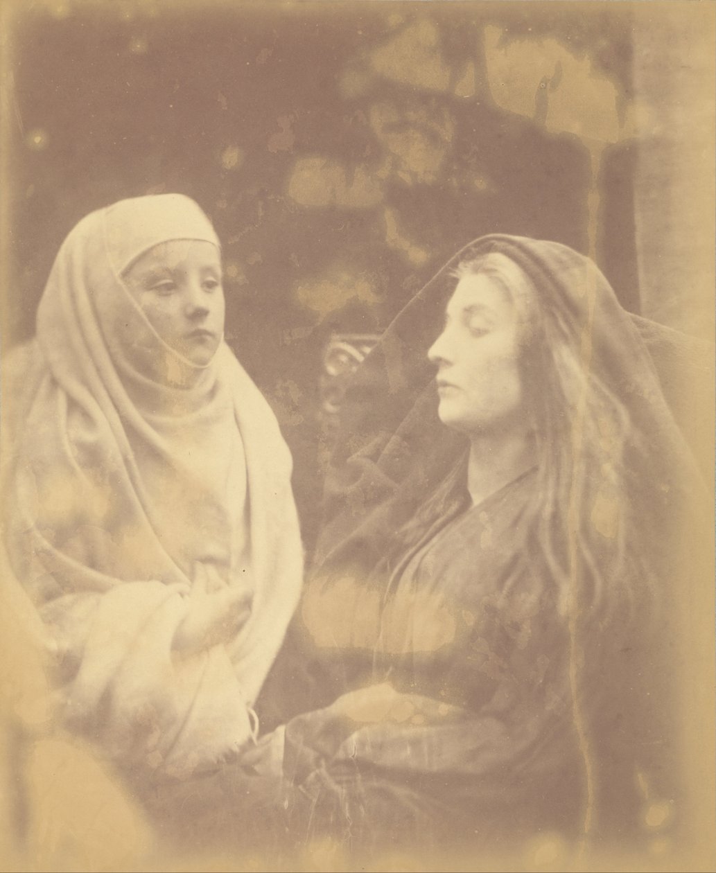 Den lilla novisen och drottning Guinevere i det heliga huset i Almesbury av Julia Margaret Cameron