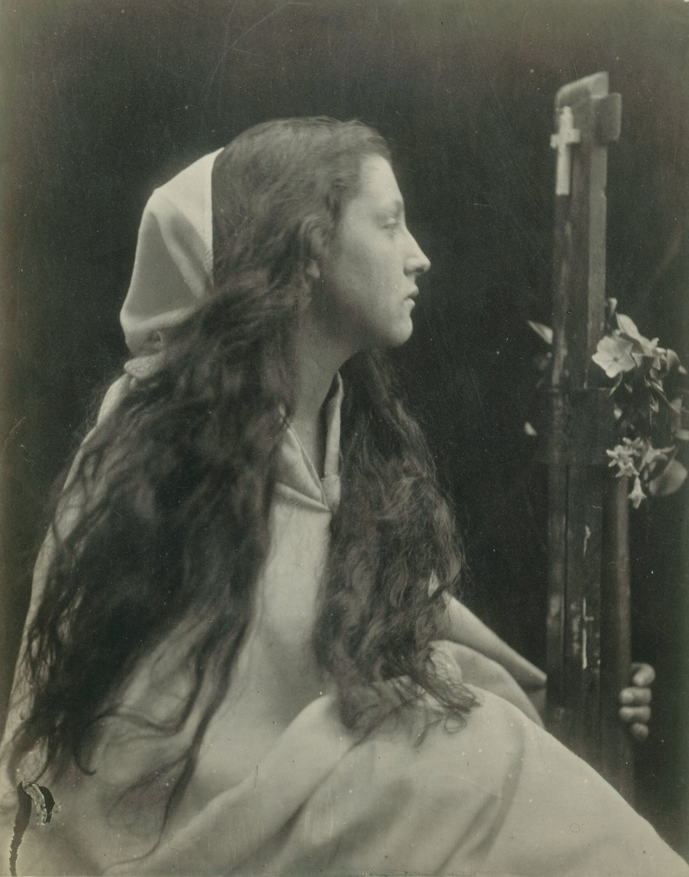 (”Kvinna med ett krucifix”) Mary Ann Hillier av Julia Margaret Cameron