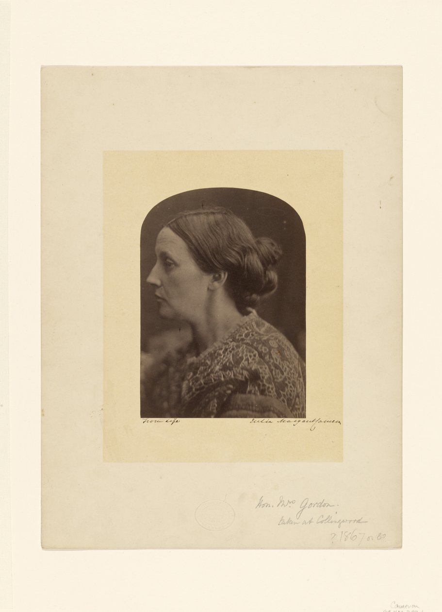 Ärade fru Gordon / Caroline Emilia Mary Hershel av Julia Margaret Cameron