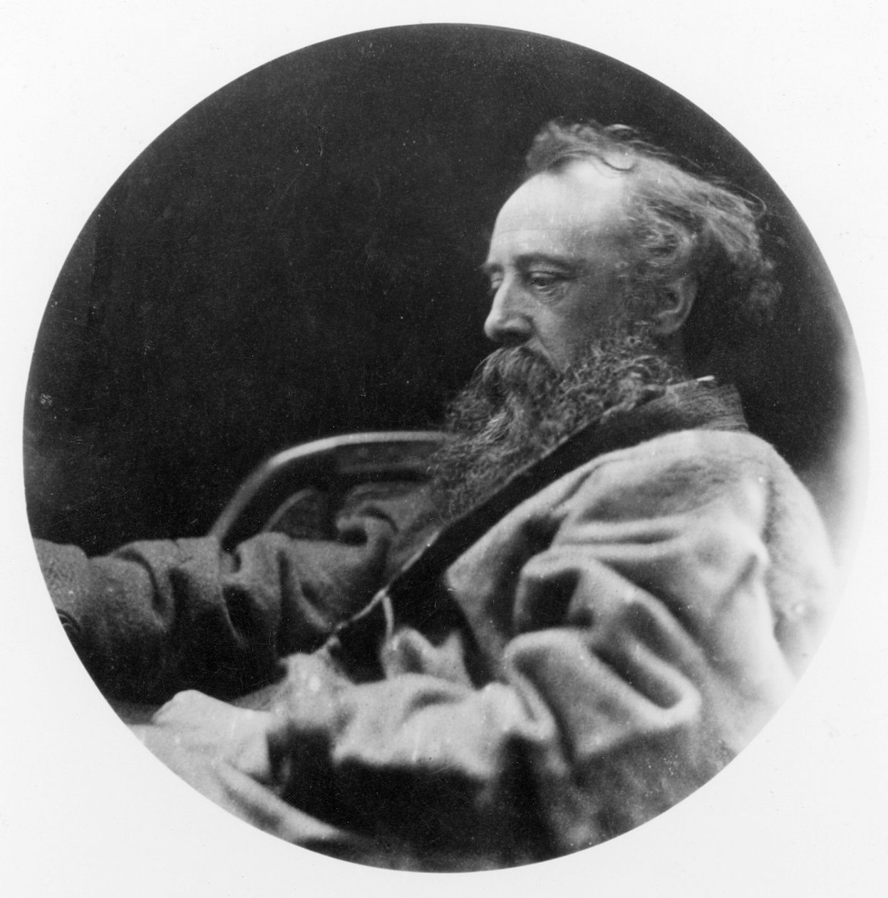 Porträtt av George Frederick Watts (bw foto) av Julia Margaret Cameron