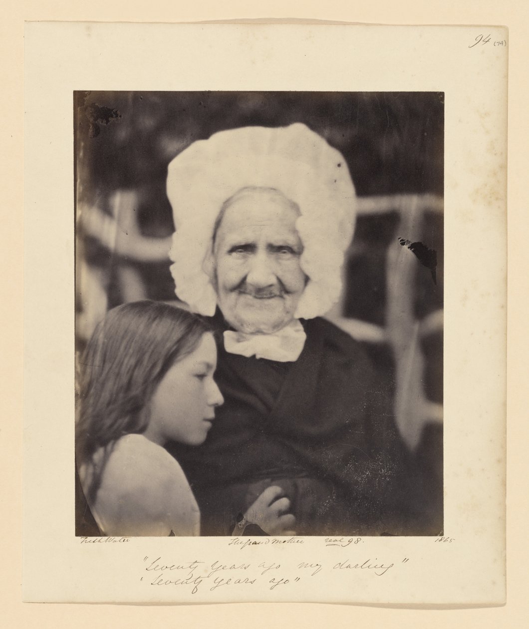 För sjuttio år sedan, min älskade, för sjuttio år sedan av Julia Margaret Cameron