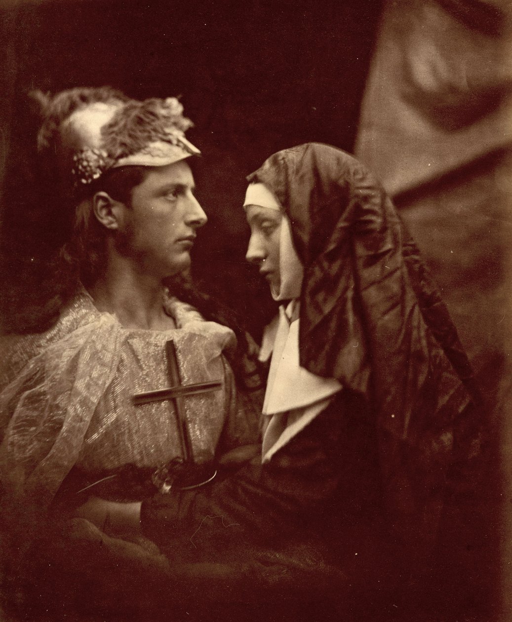 Sir Galahad och den bleka nunna, 1879 av Julia Margaret Cameron