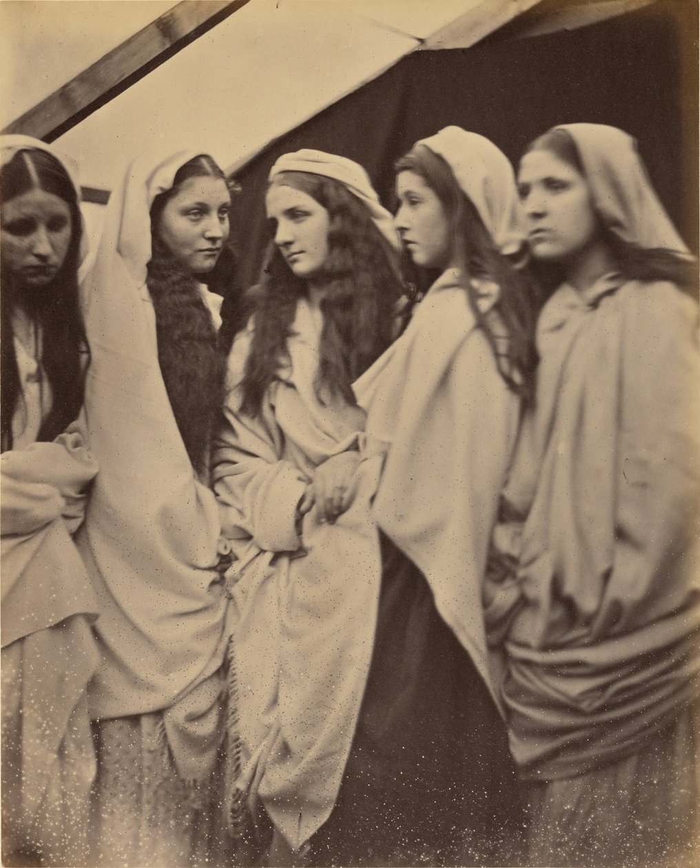 De fem fåvitska jungfrurna av Julia Margaret Cameron