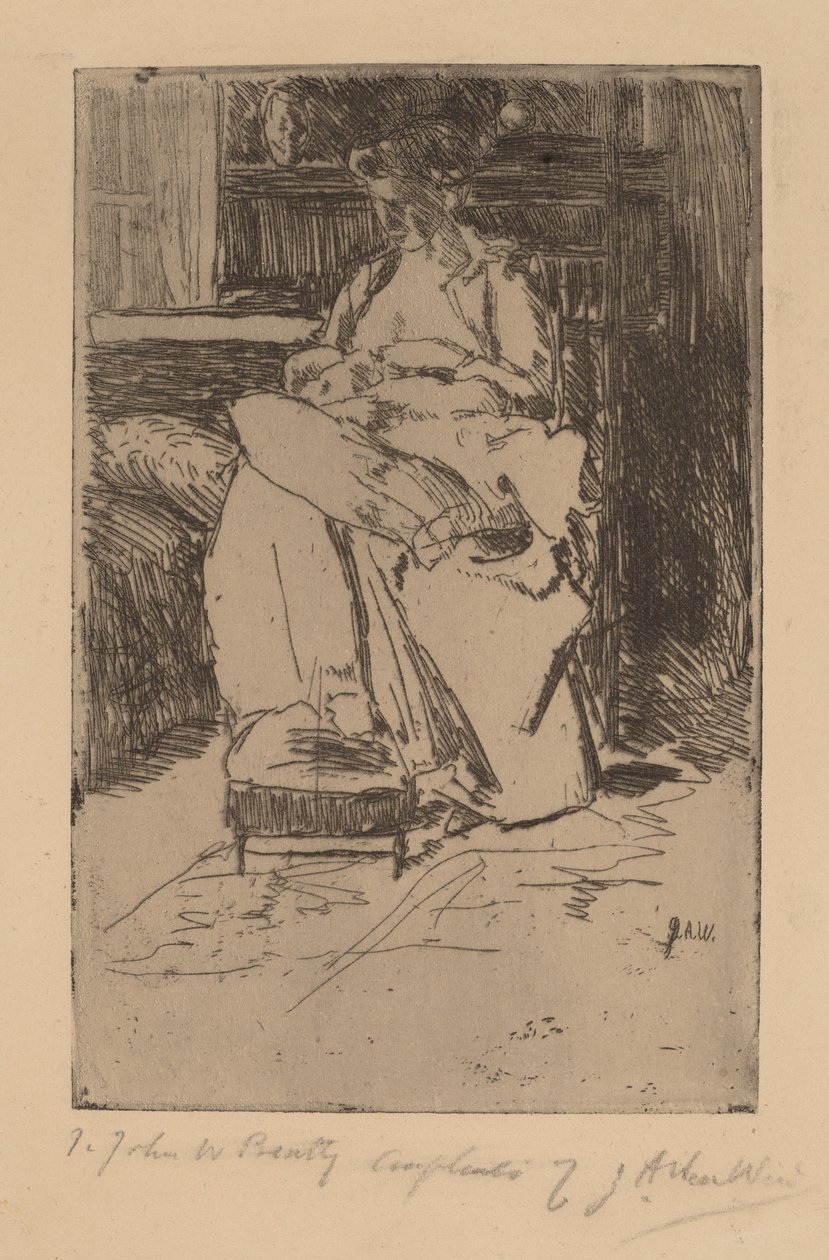 Mamma och barn. av Julian Alden Weir