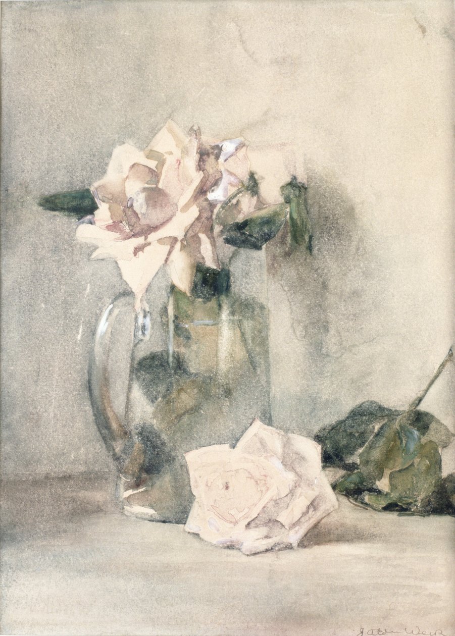 Study of Roses (wc på papper) av Julian Alden Weir