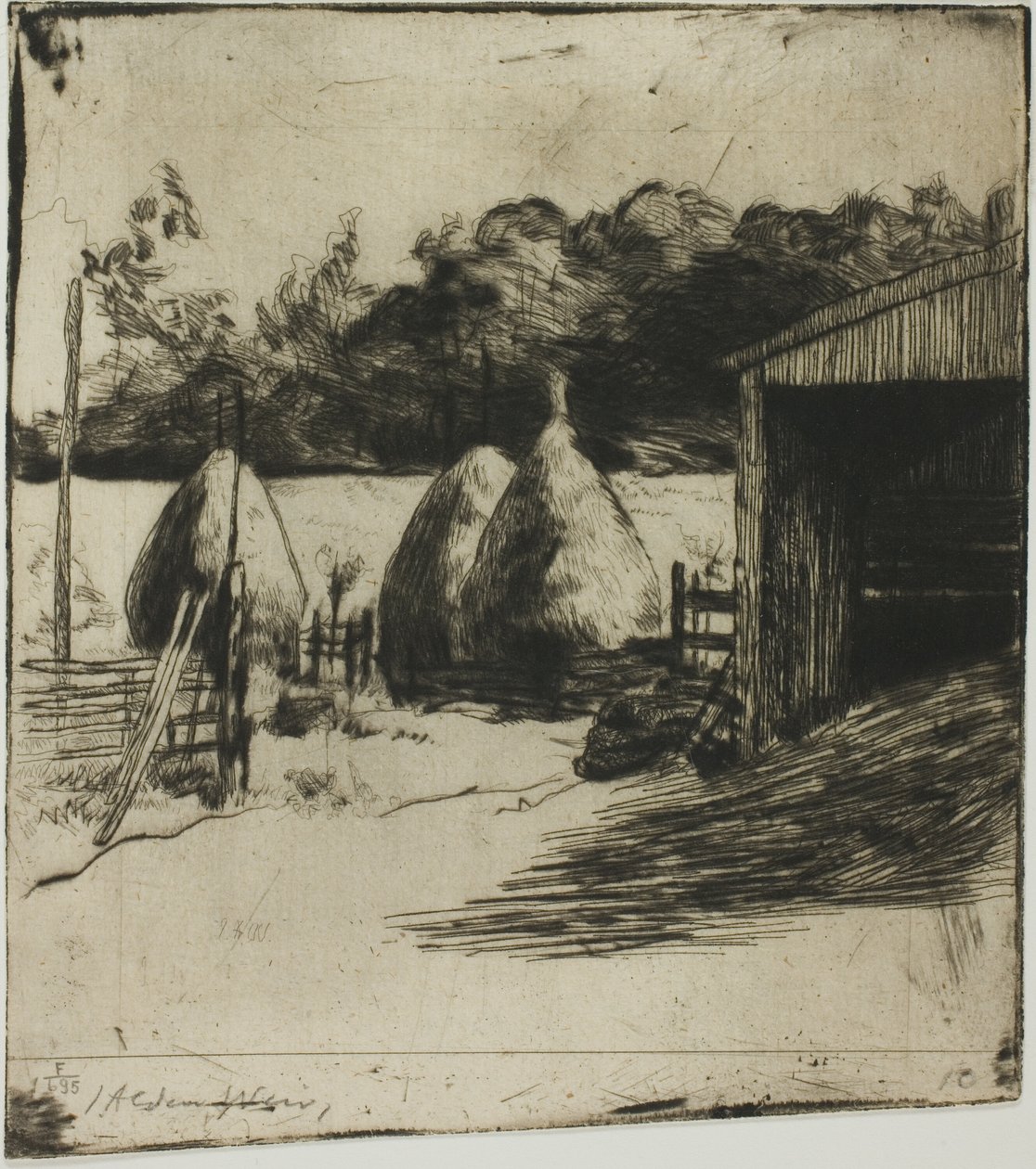Höstackarna av Julian Alden Weir