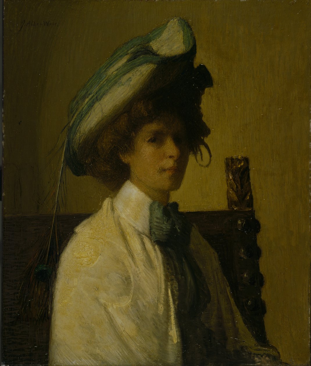 Påfågelfjädern, c.1907-08 av Julian Alden Weir
