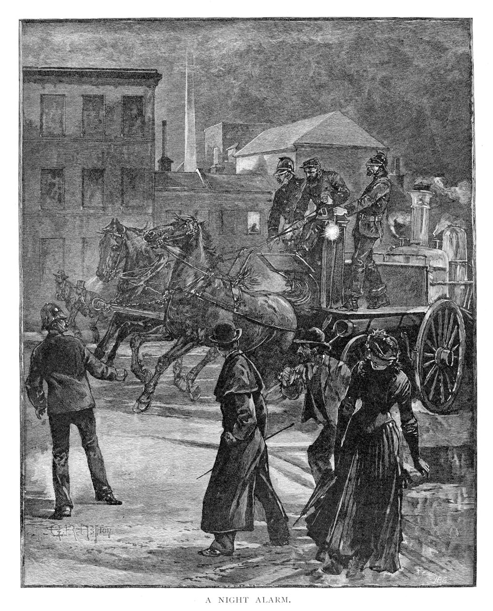 Ett nattlarm, 1886. av Julian Ashton