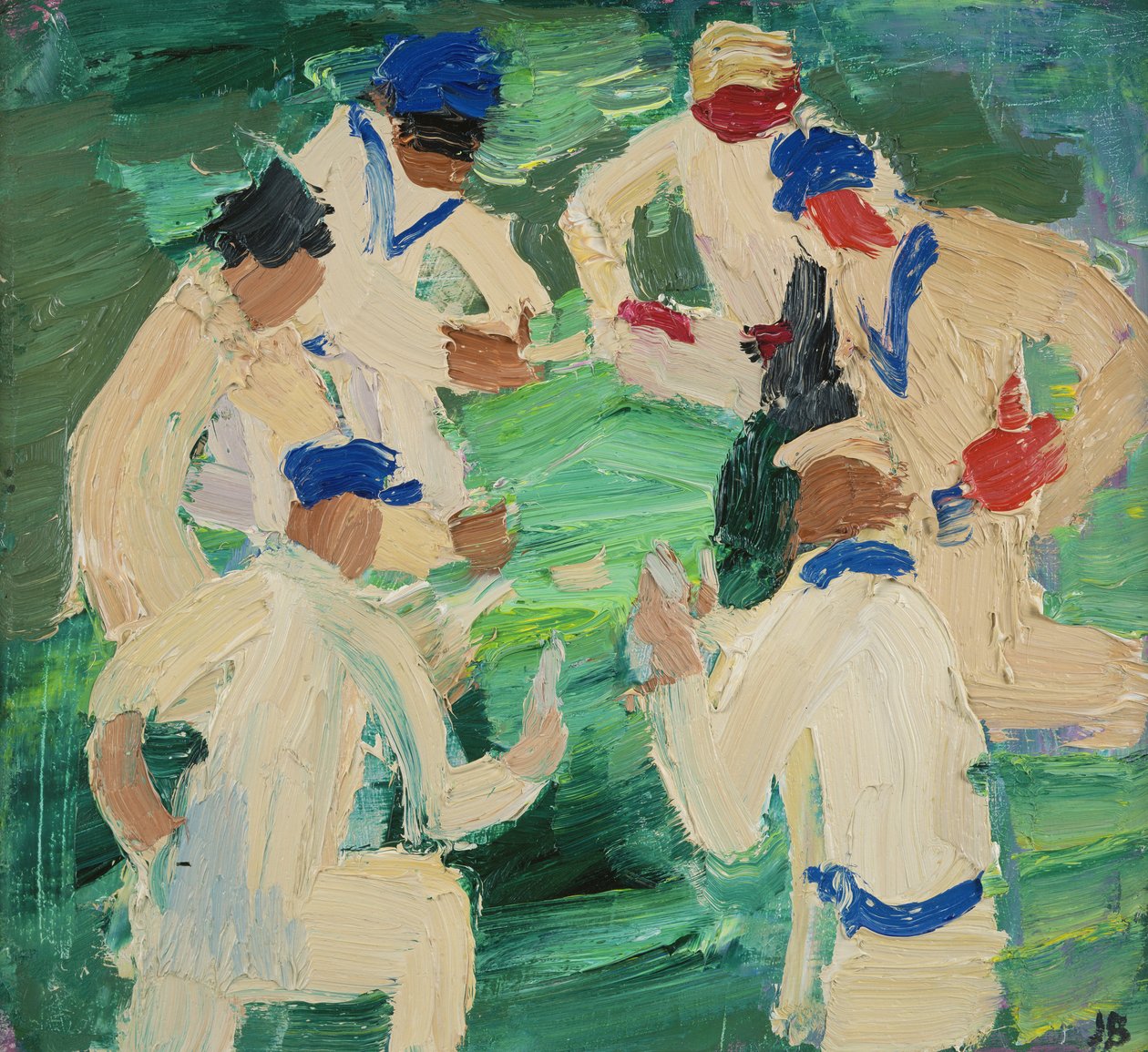 The Cricketers in the Park, Oxford (olja ombord) av Julian Bailey