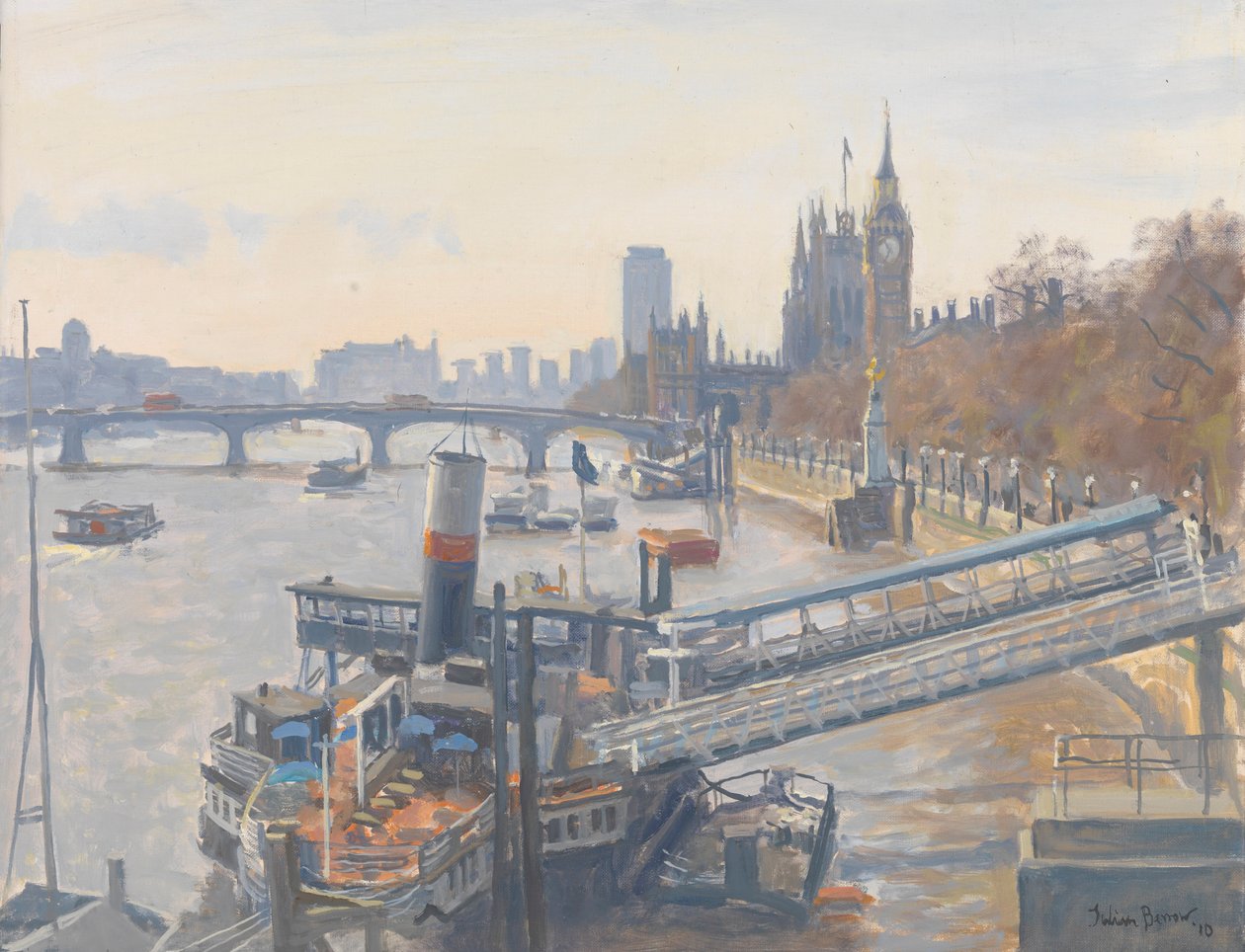 Westminster från Hungerford Bridge, 2010 av Julian Barrow