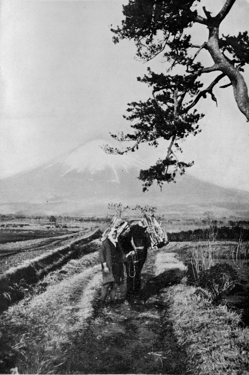 Bönder i regionen Fuji inte med namn utan bara som O Yama, det ärade berget, c1900, av Julian Leonard Street