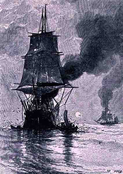 Valfångare som "provar sig fram", illustration från "The Century Illustrated Monthly Magazine". av Julian Oliver (after) Davidson