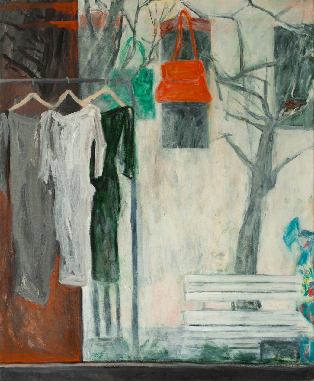 The Clothes Shop, 2016 (olja på duk) av Julie Held