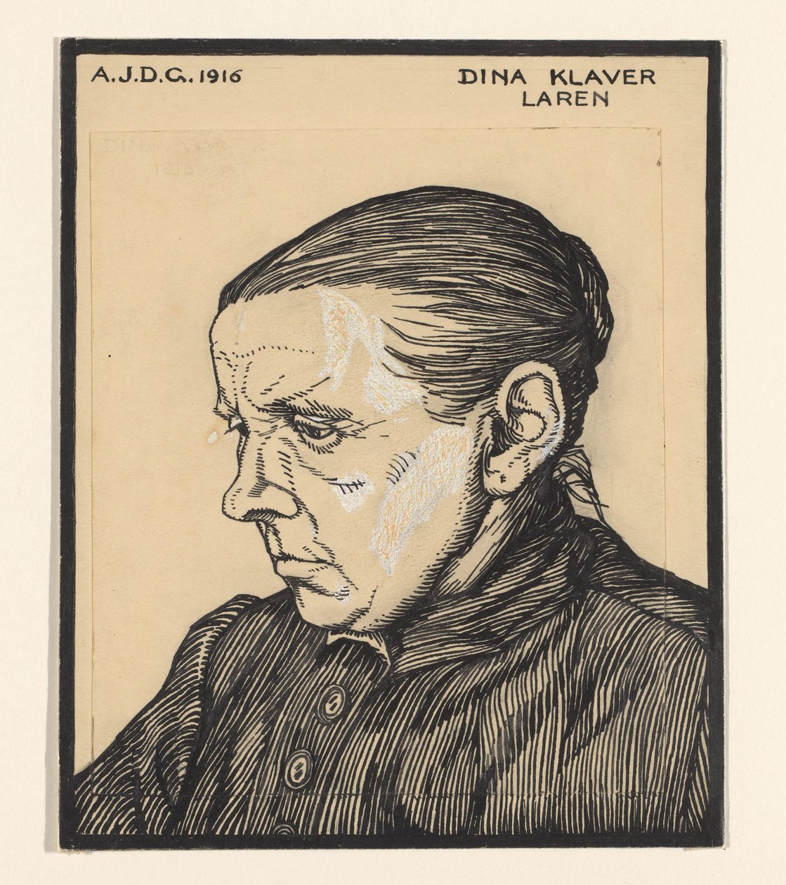 Porträtt av Dina Klaver Dina Klaver Laren (titel på objekt) av Julie de Graag (signed by artist)