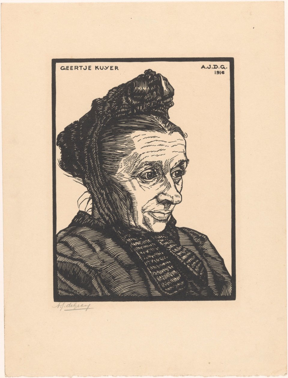 Porträtt av Geertje Kuijer av Julie de Graag (signed by artist)