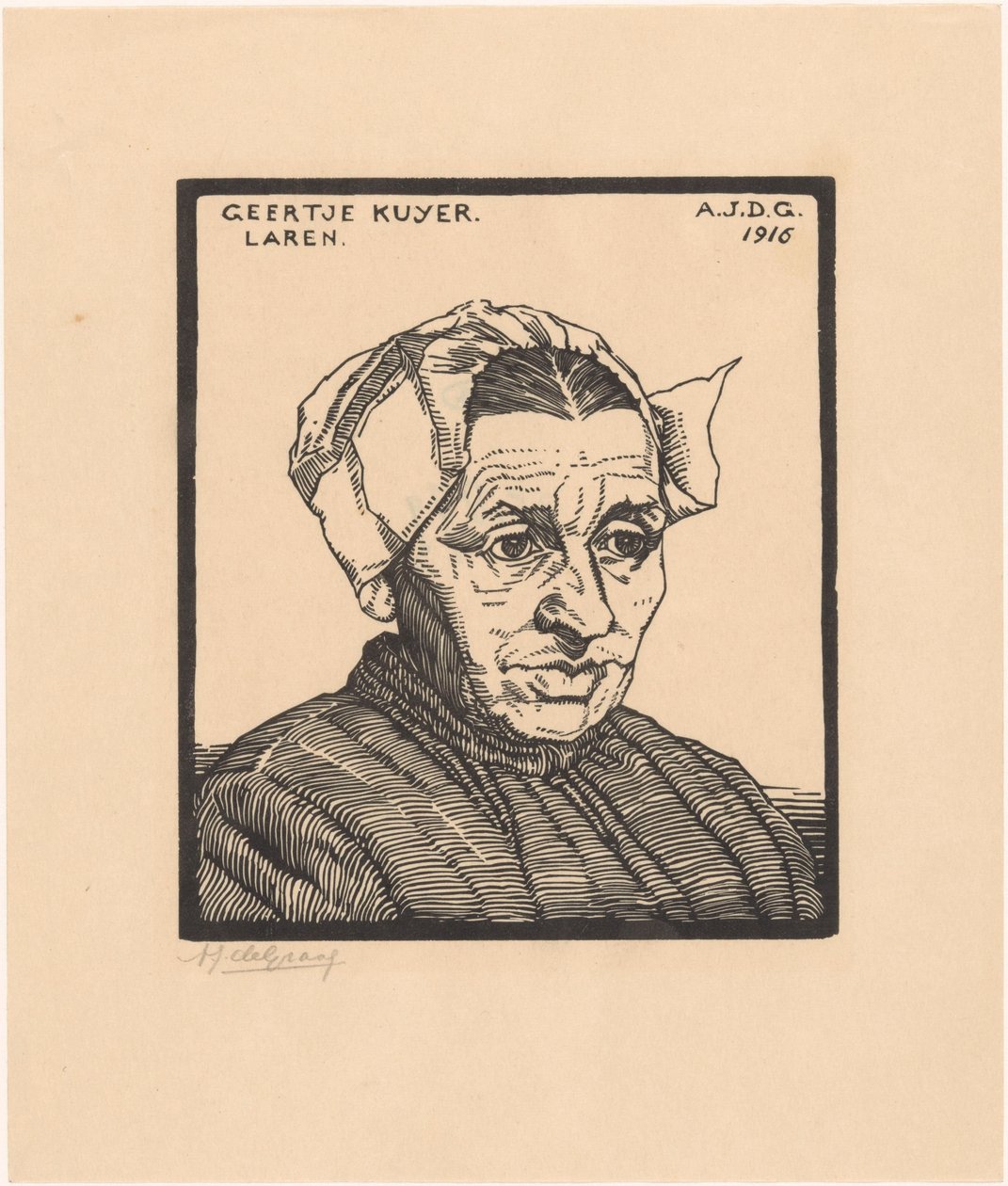 Porträtt av Geertje Kuijer av Julie de Graag (signed by artist)