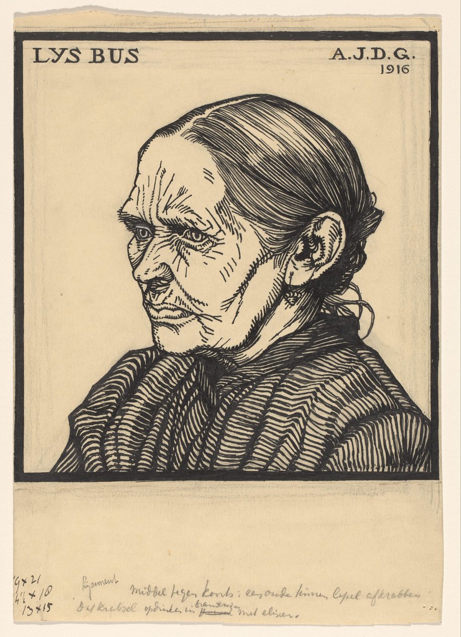 Portret van Lys Bus Lys Bus (titel på objekt) av Julie de Graag (signed by artist)