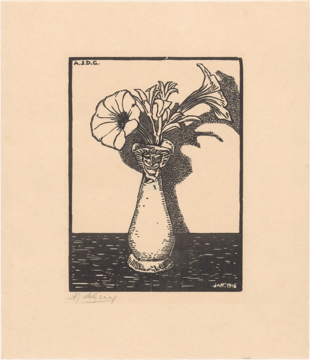 Vas med blommor av Julie de Graag (signed by artist)