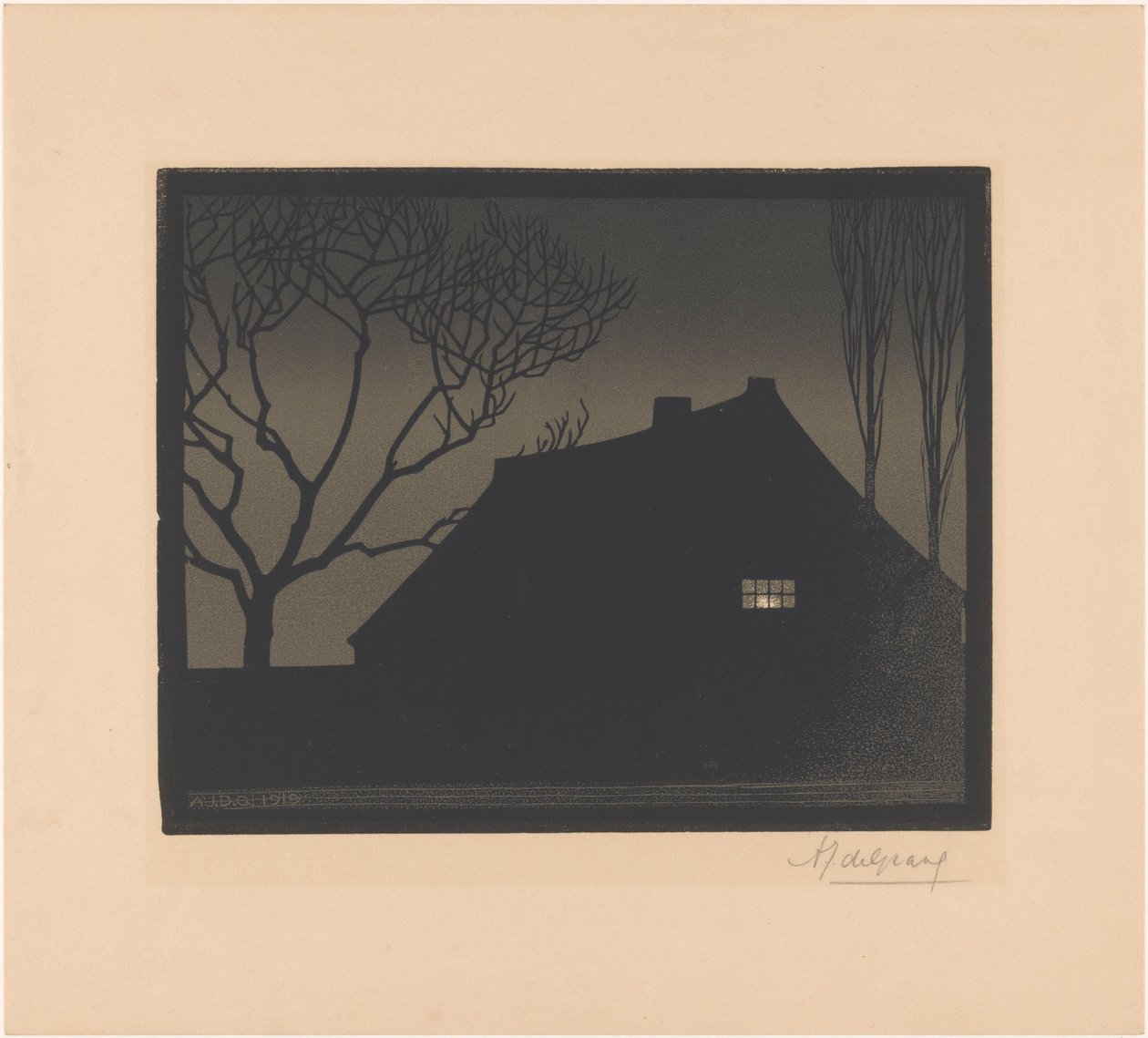 vinterkväll av Julie de Graag (signed by artist)