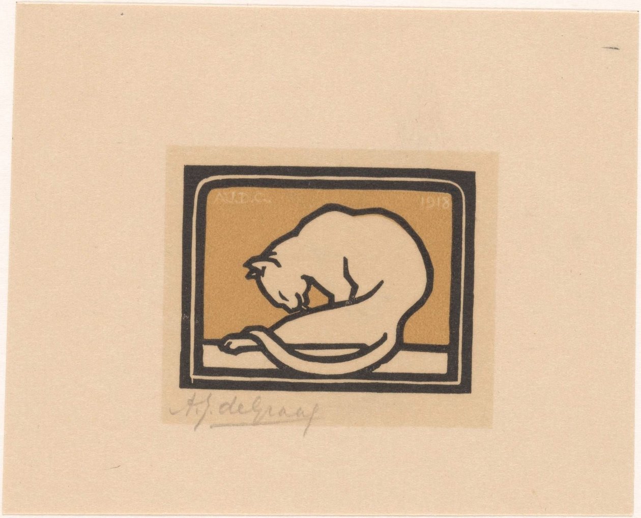 tvätta katt av Julie de Graag (signed by artist)