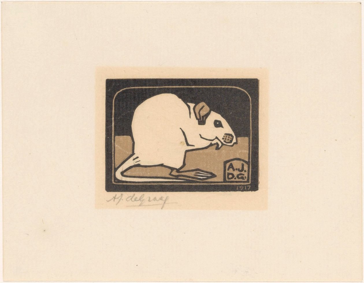 sittande mus av Julie de Graag (signed by artist)