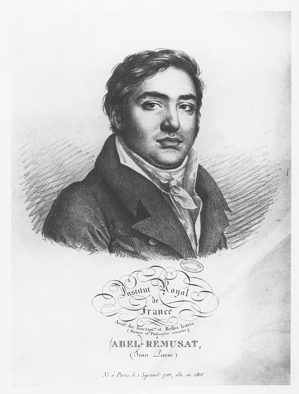 Porträtt av Abel Rémusat av Julien Leopold Boilly