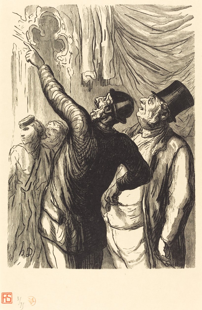 Universell utställning: En riktig cicerone av Julien Antoine Peulot after Honoré Daumier