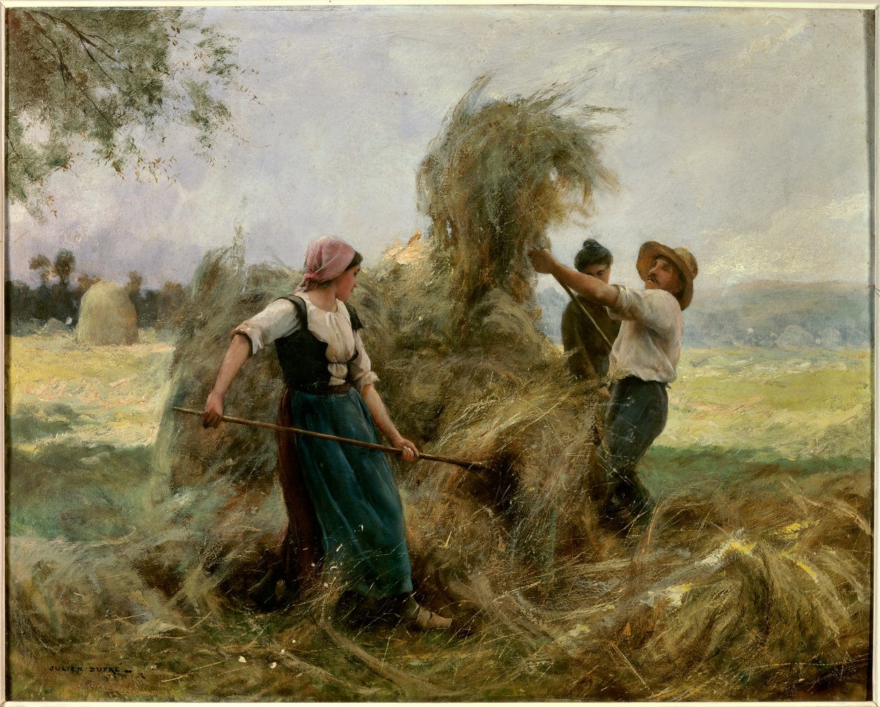 Höet. Målning av Julien Dupre (1851-1910) av Julien Dupre