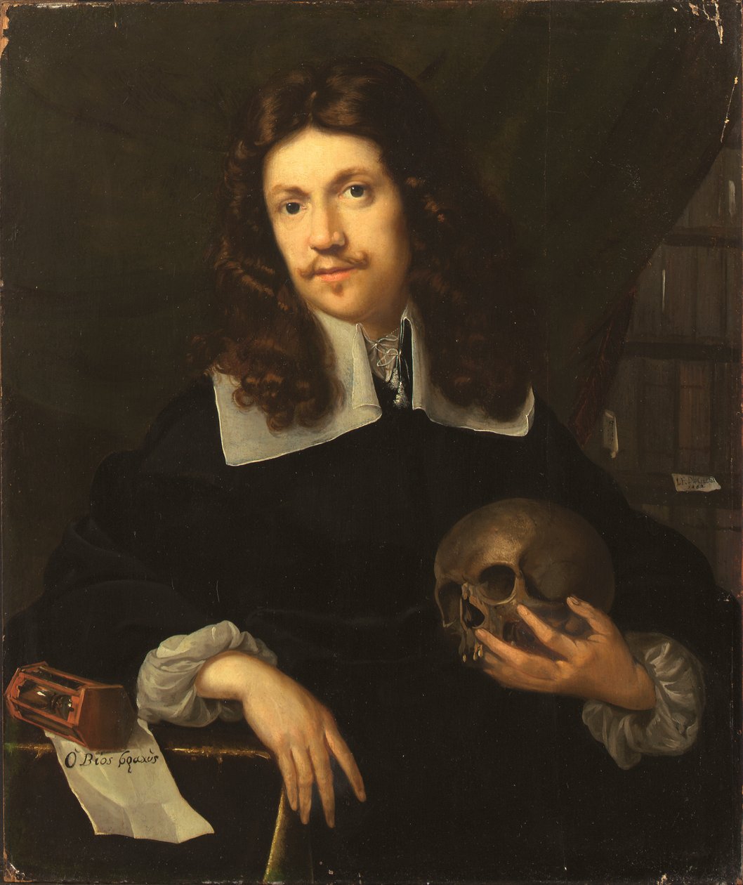 Vanitasporträtt av en gentleman av Julien Franciscus de Geest