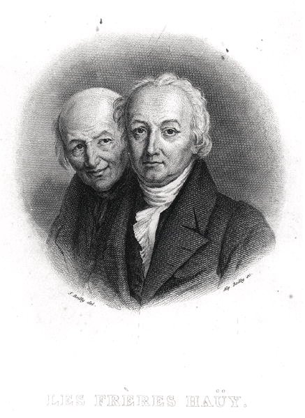 Bröderna Hauy: Rene-Just (1743-1822) och Valentin Hauy (1745-1822) graverade av Alphonse Boilly (1801-67) (gravyr) (s/v foto) av Julien Leopold (after) Boilly