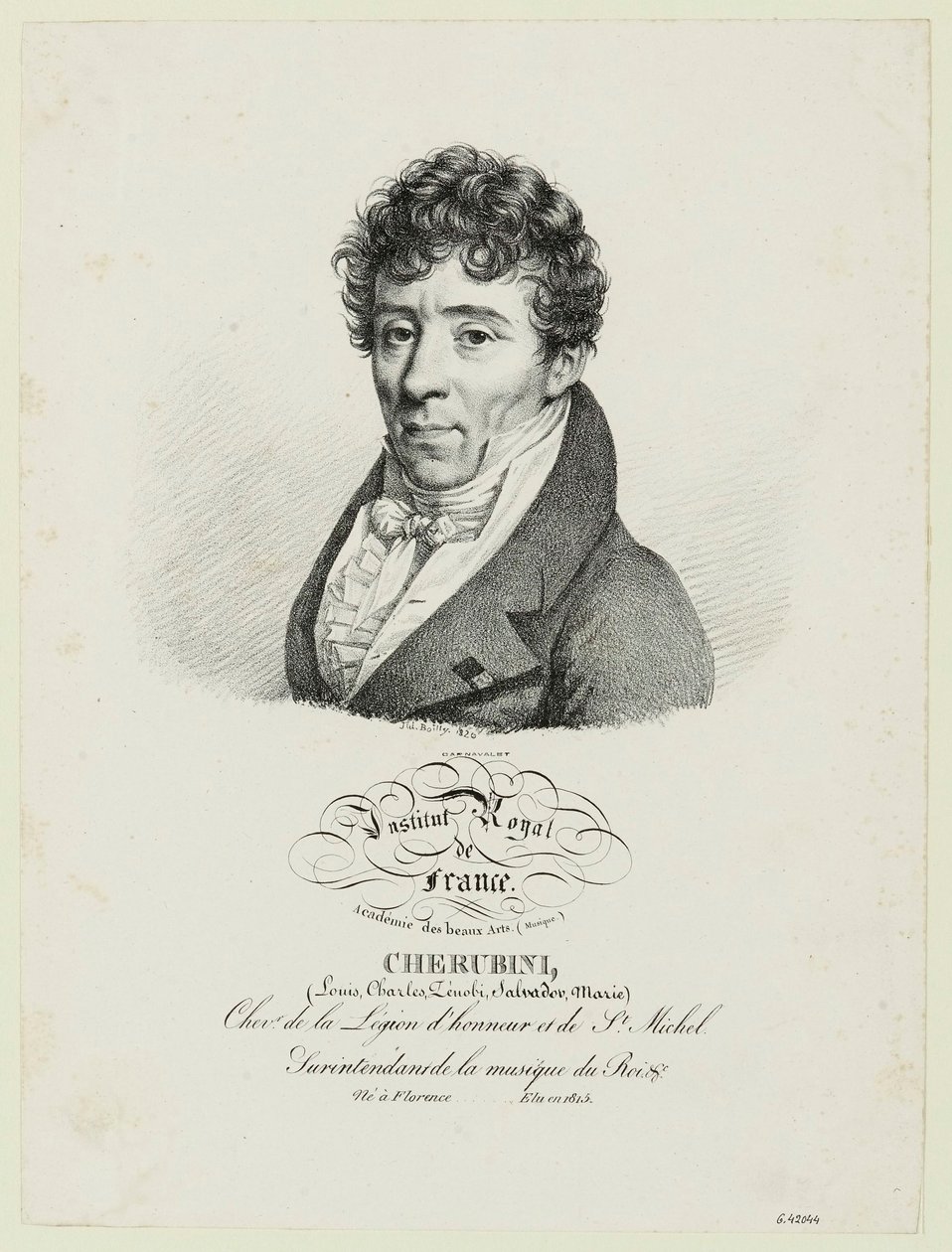 Cherubini, (Louis, Charles, Zénobi, Salvador, Marie) av Julien Leopold Boilly