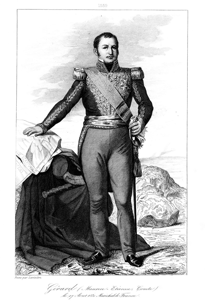 Etienne Maurice Gerard 1773-1852, fransk general och statsman, 1839. av Julien Leopold Boilly