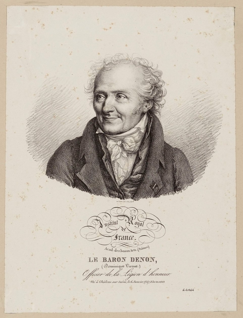 Kungliga institutet i Frankrike / Konstakademien (Måleri) / Baron Denon / (Dominique Vivant) / Officer av Hederslegionen. av Julien Leopold Boilly