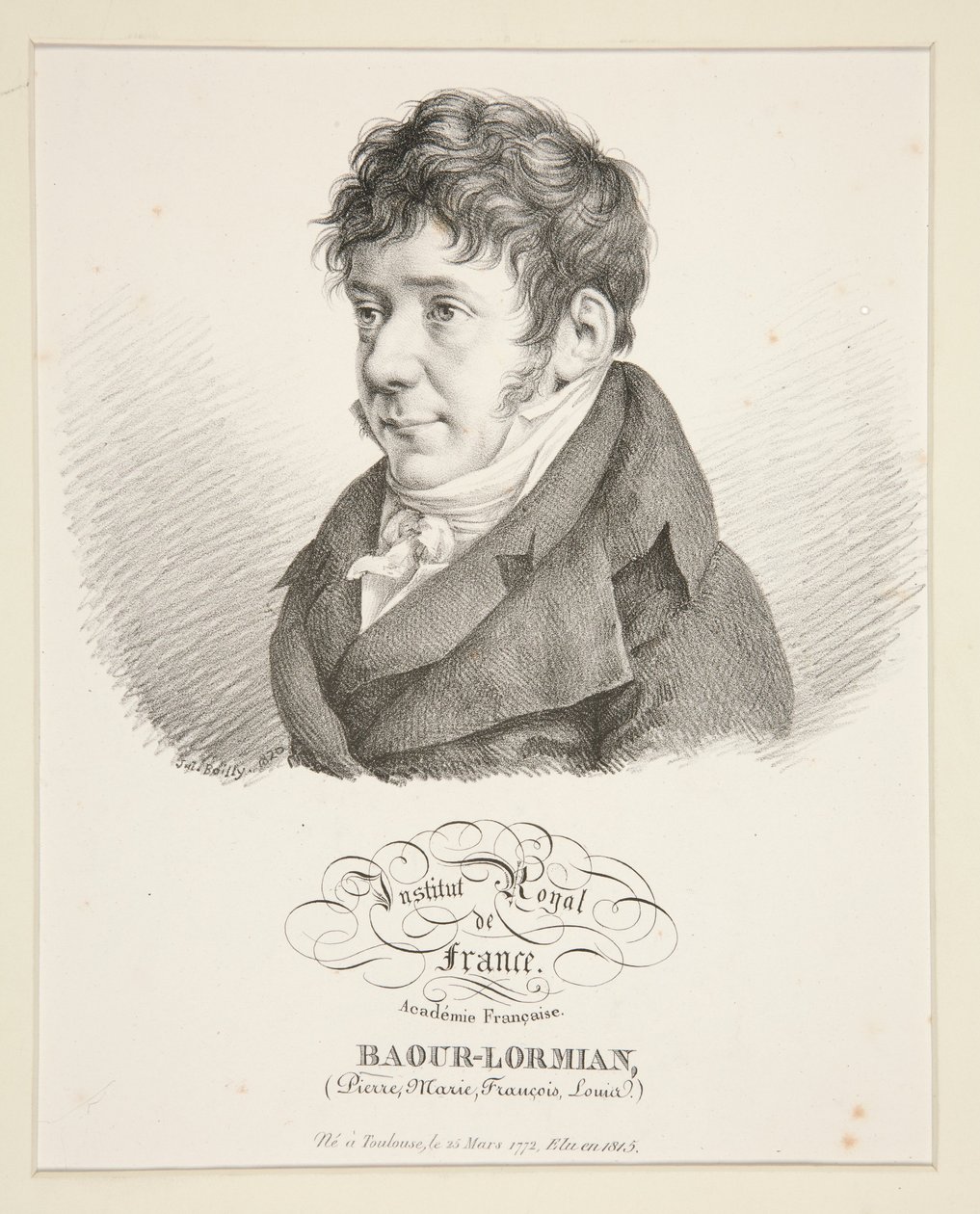 Porträtt av Baour-Lormian (Pierre, Marie, François, Louis) av Julien Leopold Boilly