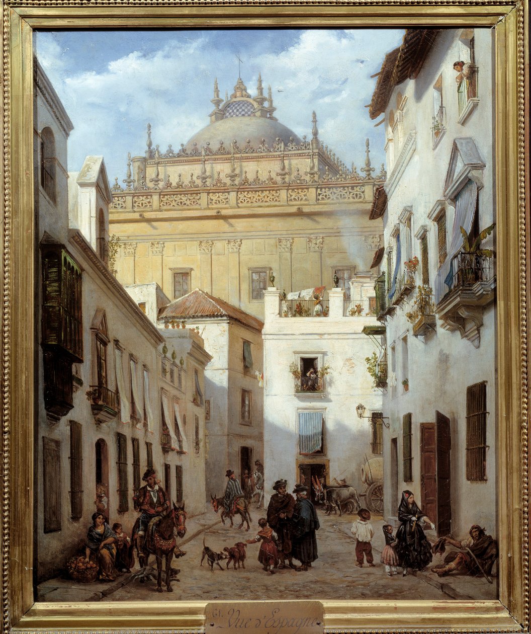 Utsikt över Sevilla. Målning av Julien Leopold Boilly (1796-1874) av Julien Leopold Boilly