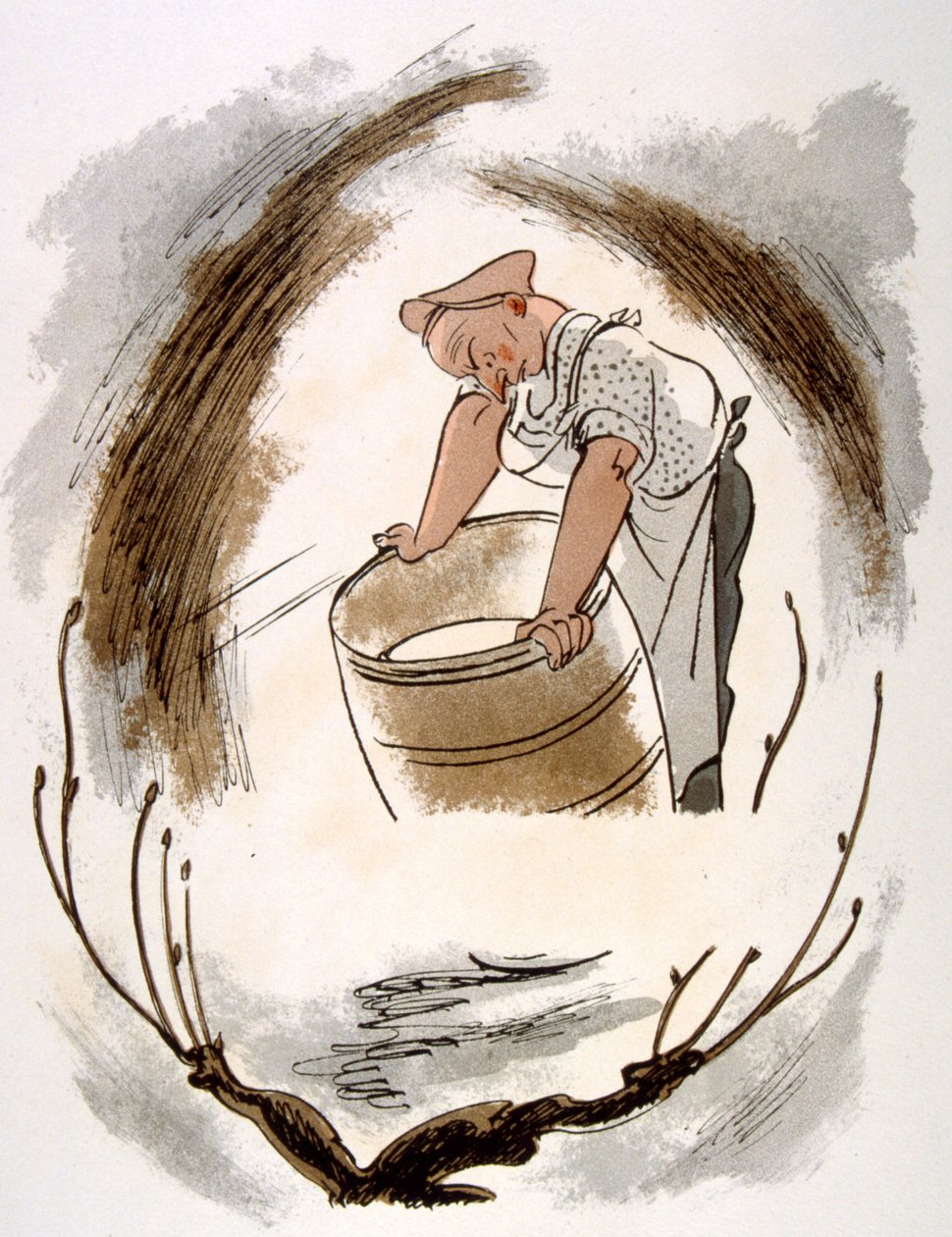 Humoristisk vinillustration 1946. Illustration av Julien Pavil av Julien Pavil