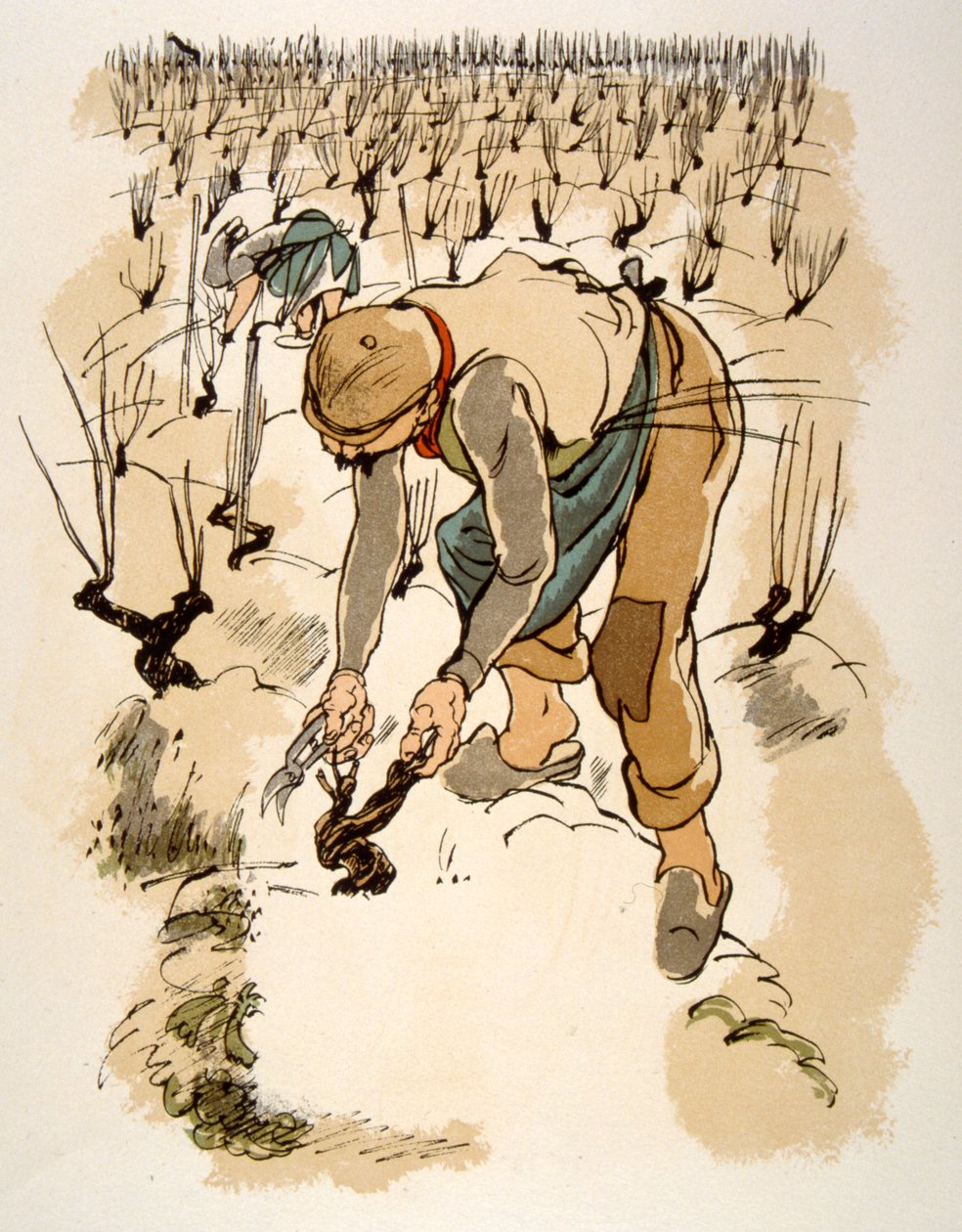Humoristisk vinillustration 1946. Illustration av Julien Pavil av Julien Pavil