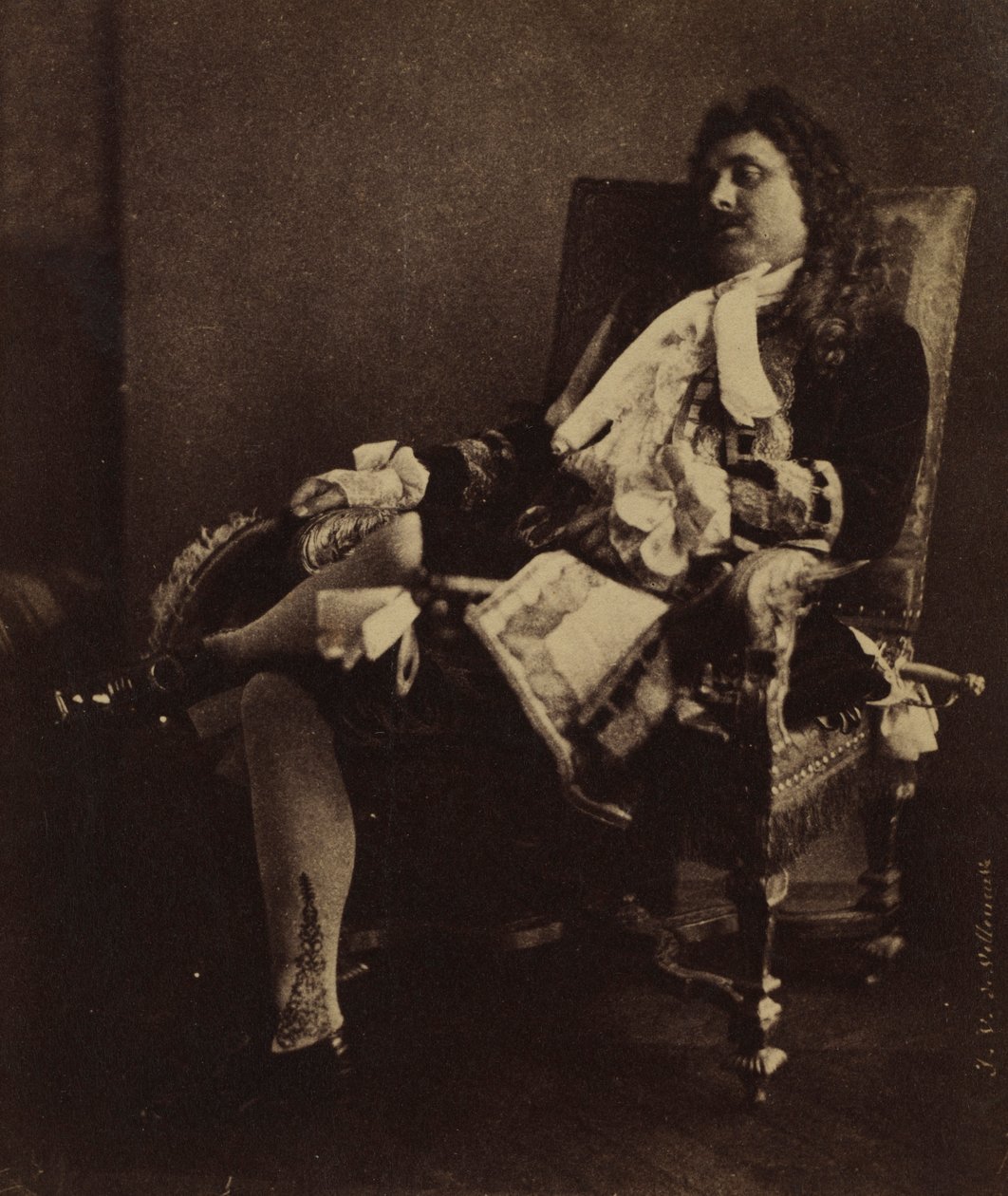 Herr Leroux i rollen som Alceste i Le Misanthrope, mitten av 1850-talet. av Julien Vallou de Villeneuve