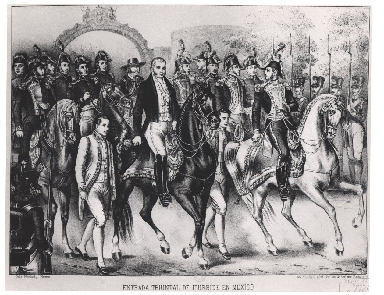Augustin de Iturbides (1783-1824) triumftåg av Julio Michaud