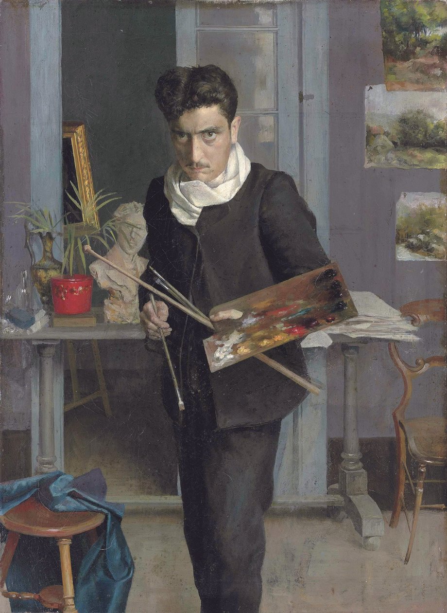  Autorretrato joven av Julio Romero de Torres