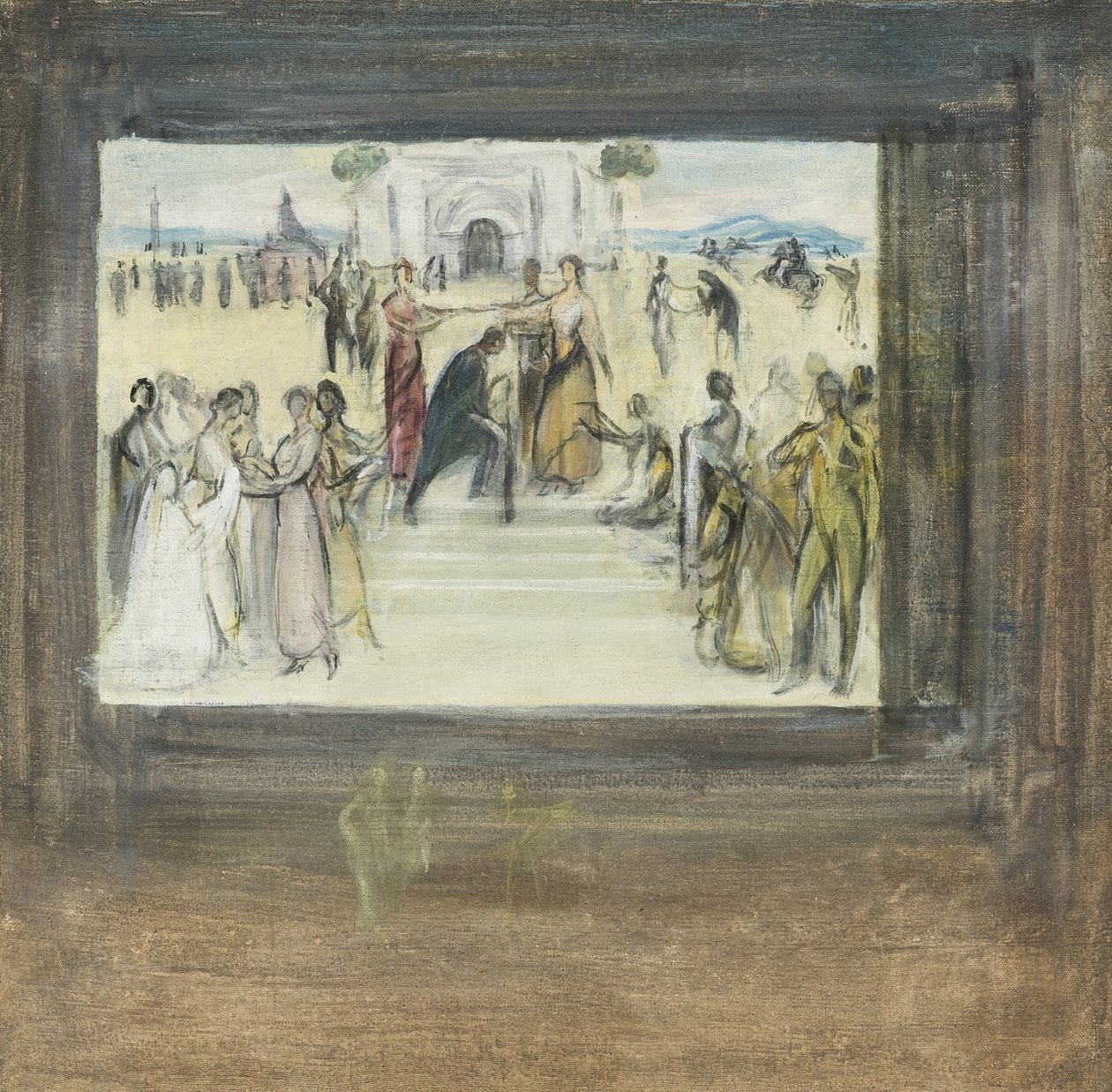 Boceto de La consagracion de la copla av Julio Romero de Torres
