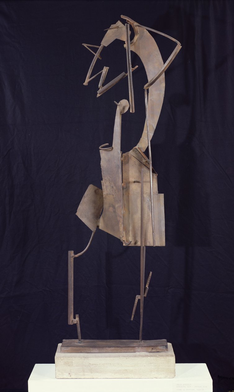 Kvinna som arrangerar sitt hår, 1929-30 (metall) av Julio Gonzalez