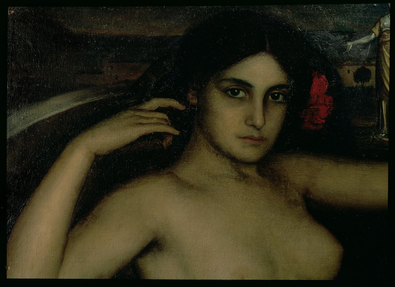 Detalj från kärlekens altartavla (olja på panel) av Julio Romero de Torres