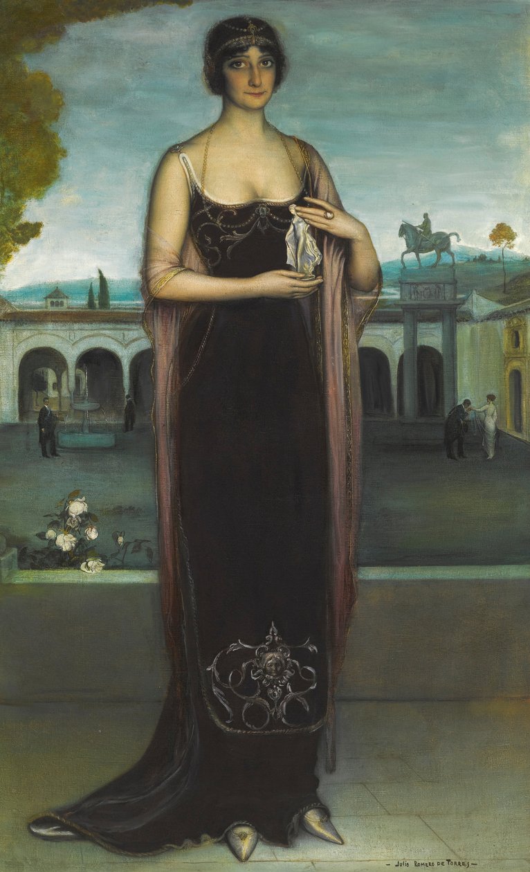 Porträtt av Adela Carboné 1890-1960, ca. 1911. av Julio Romero de Torres