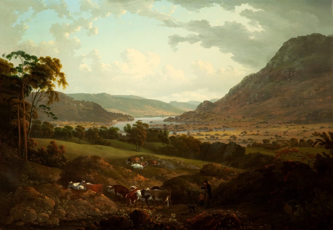 En scen i Lake District av Julius Caesar Ibbetson